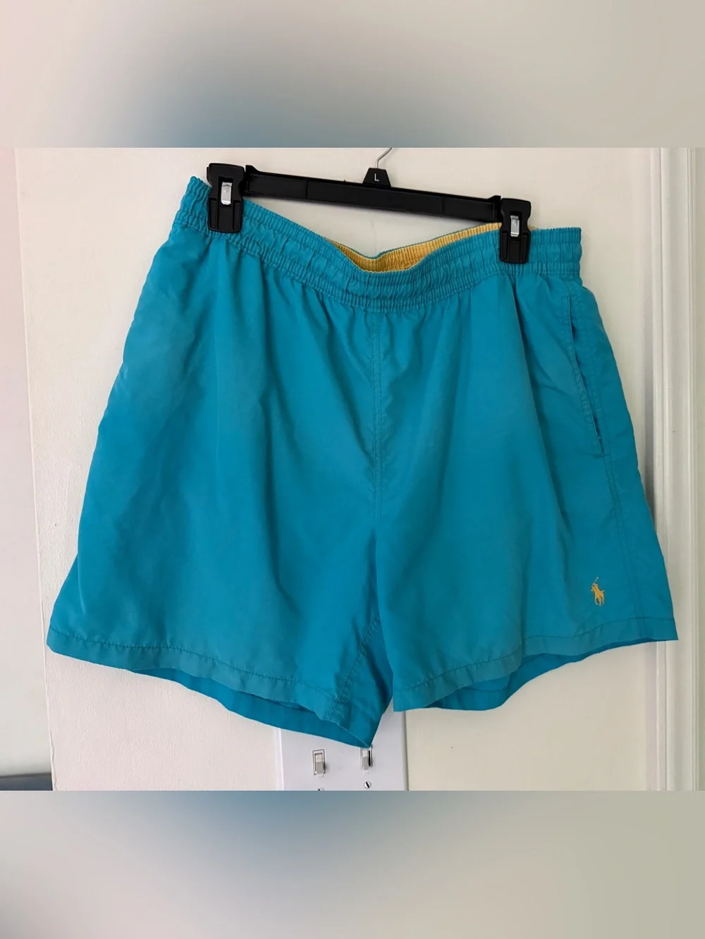 Polo by Ralph Lauren Teal Swim Shorts with Yellow Logo